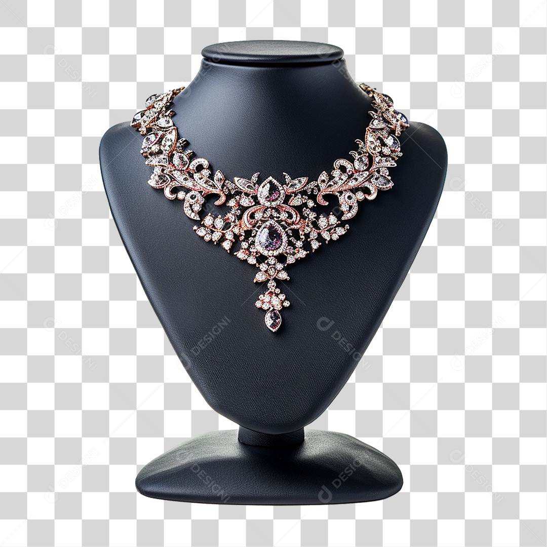 Luxuoso Colar em Suporte para Joias PNG Transparente