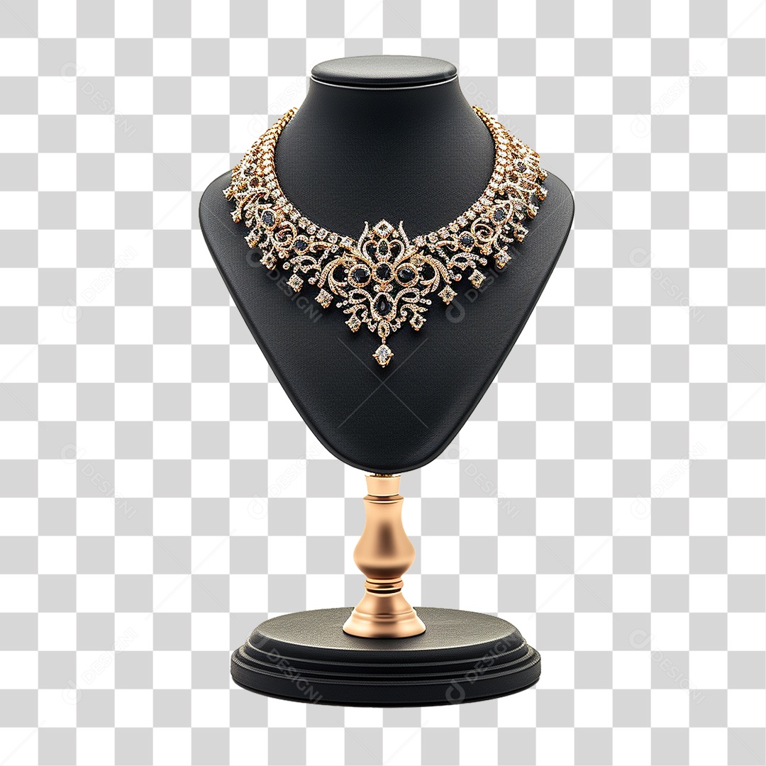 Luxuoso Colar em Suporte para Joias PNG Transparente