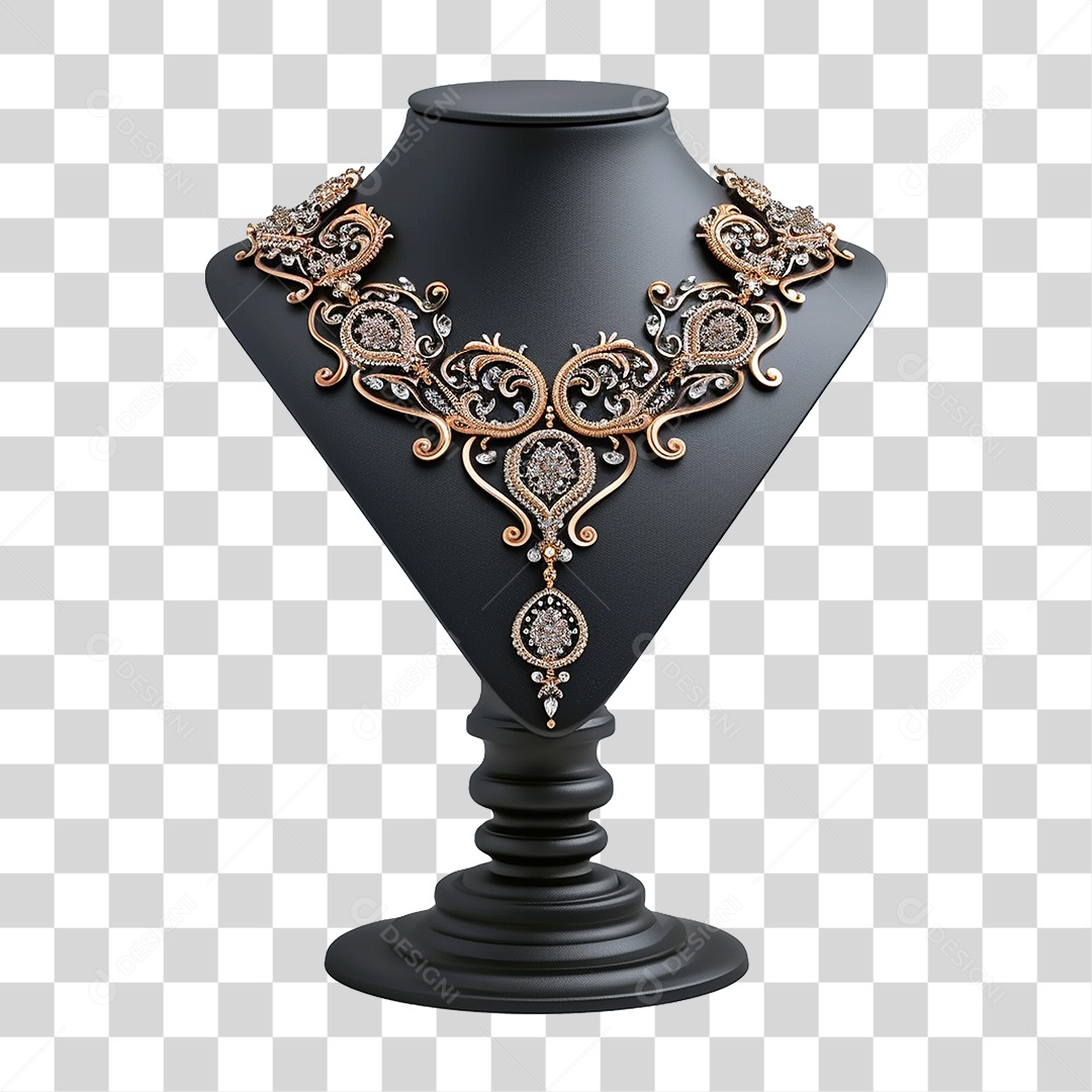 Luxuoso Colar em Suporte para Joias PNG Transparente