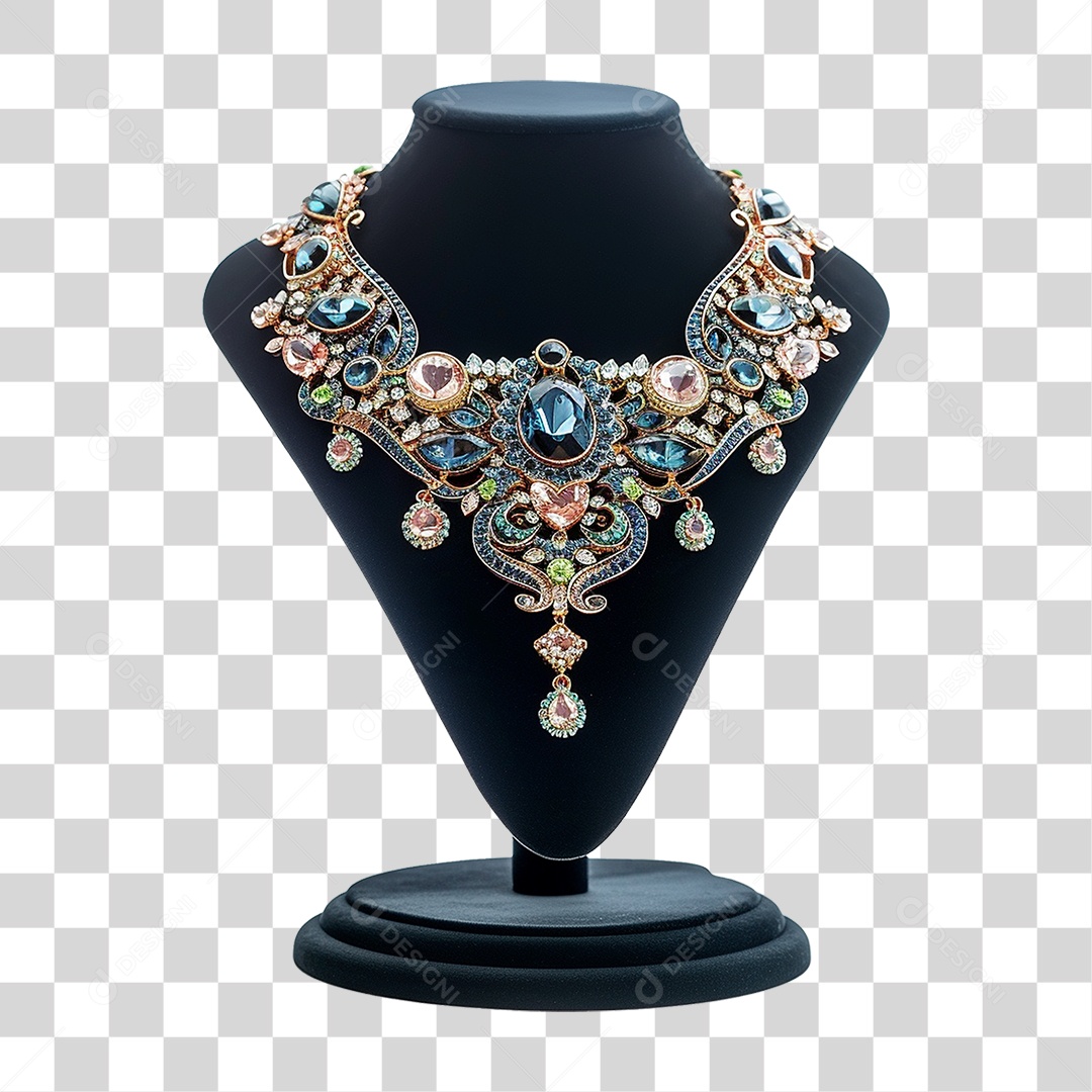 Luxuoso Colar em Suporte para Joias PNG Transparente