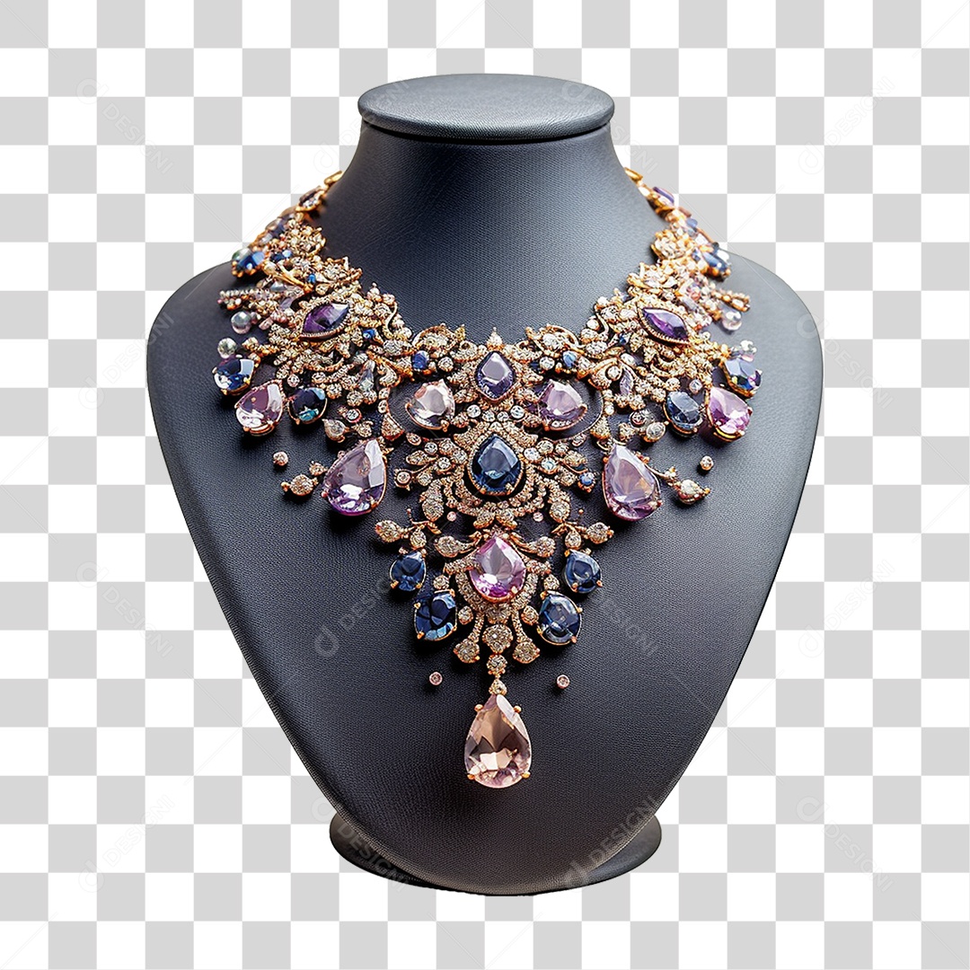 Luxuoso Colar em Suporte para Joias PNG Transparente