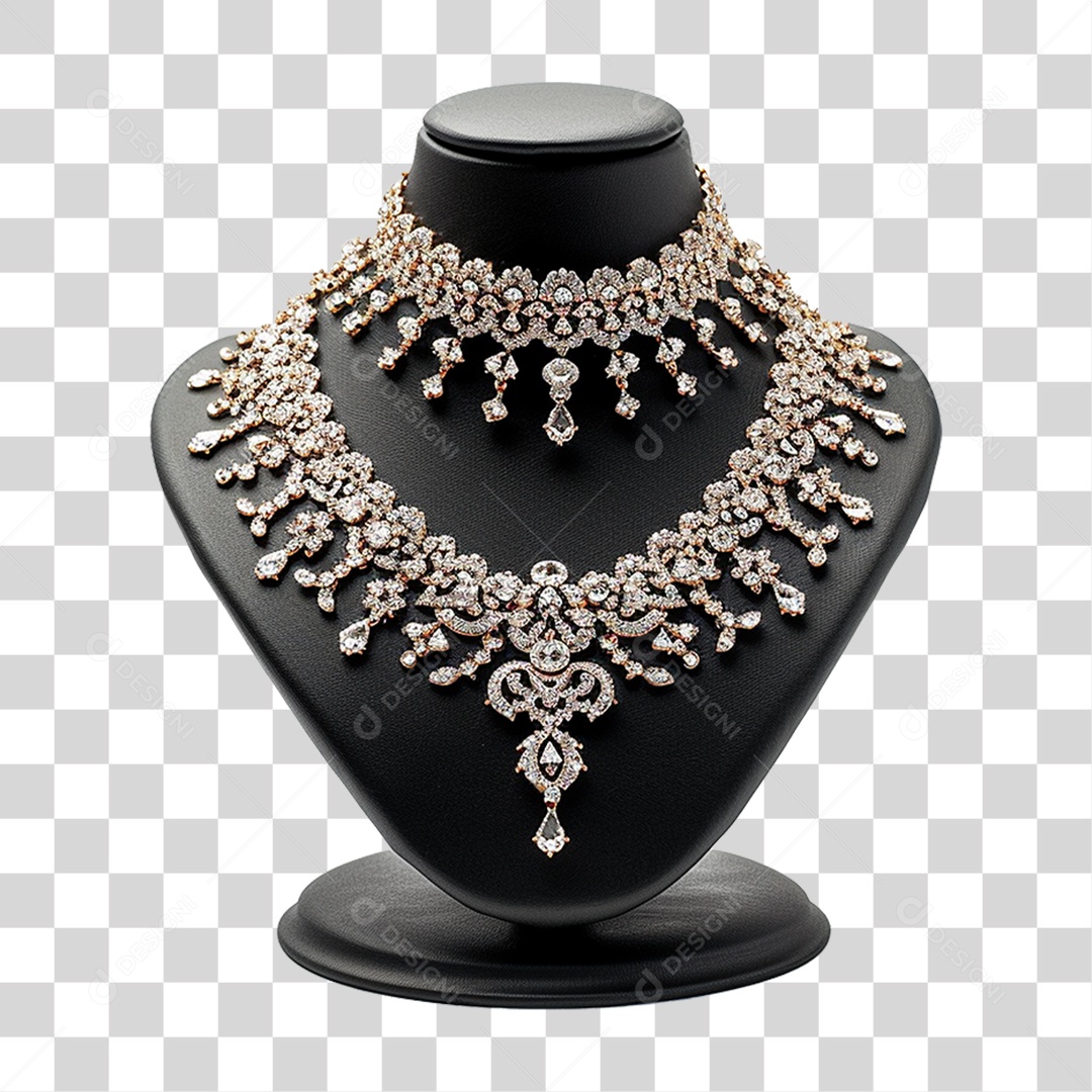 Luxuoso Colar em Suporte para Joias PNG Transparente