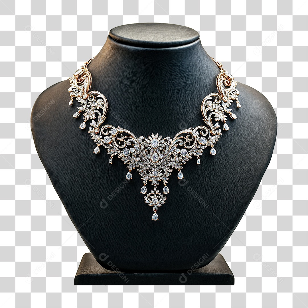 Luxuoso Colar em Suporte para Joias PNG Transparente