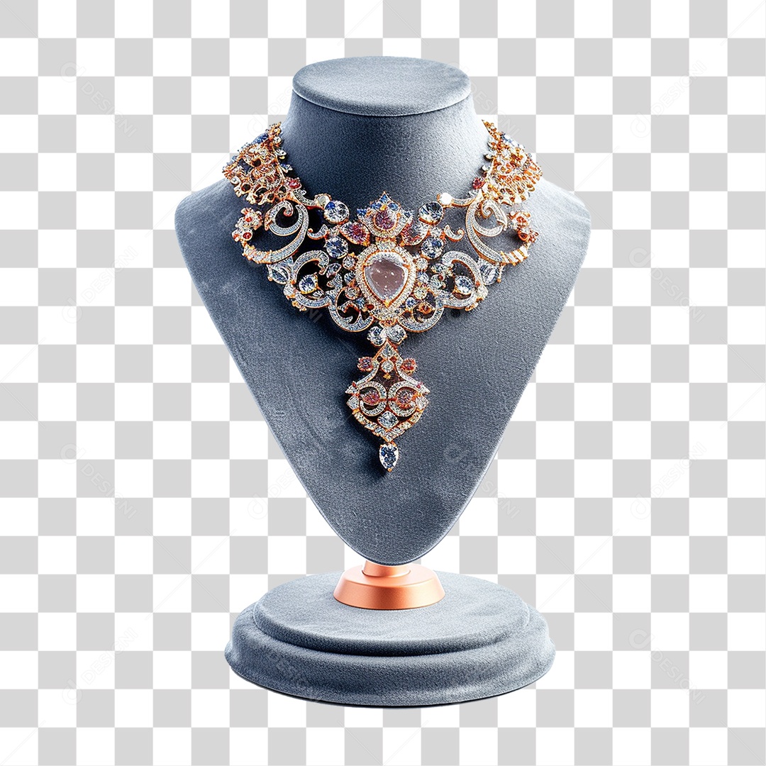 Luxuoso Colar em Suporte para Joias PNG Transparente