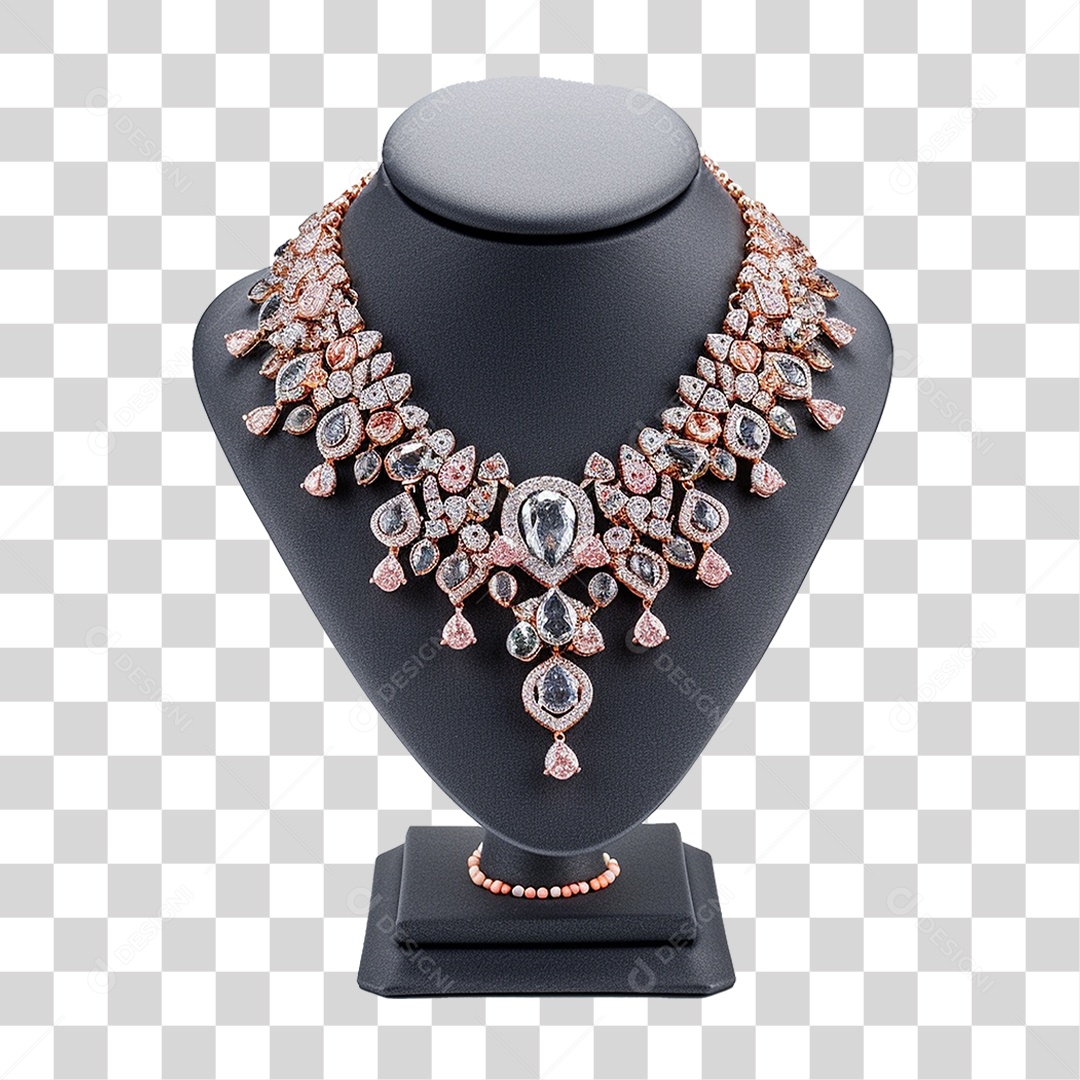 Luxuoso Colar em Suporte para Joias PNG Transparente