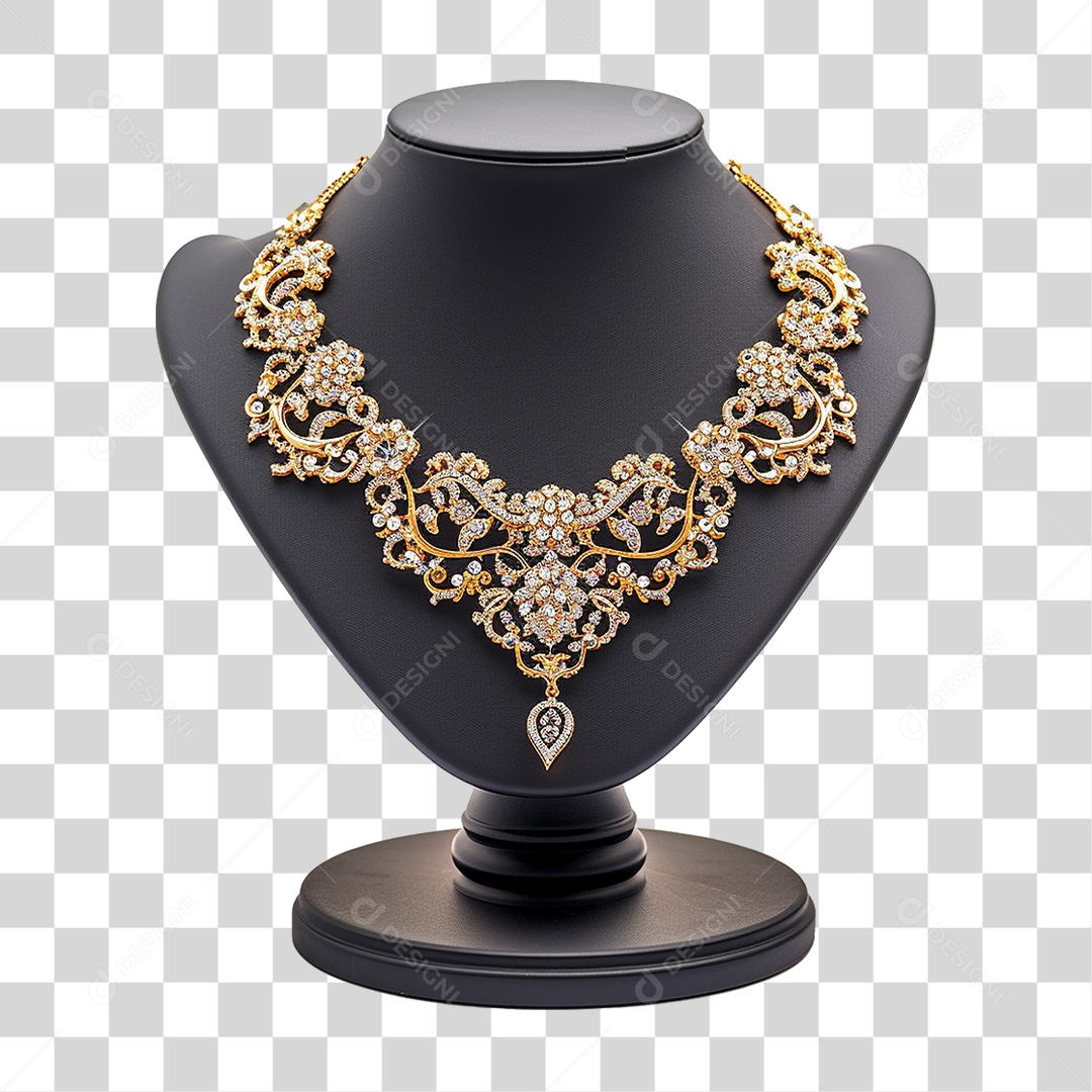 Luxuoso Colar em Suporte para Joias PNG Transparente
