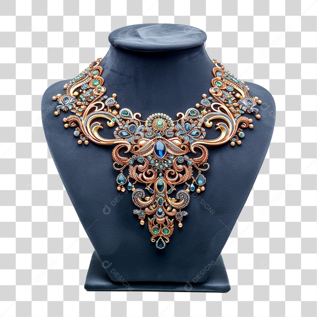 Luxuoso Colar em Suporte para Joias PNG Transparente