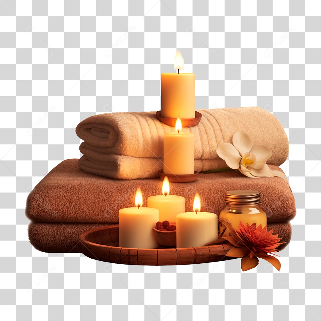 Vela em Vasilha Para Massagem Toalhas PNG Transparente