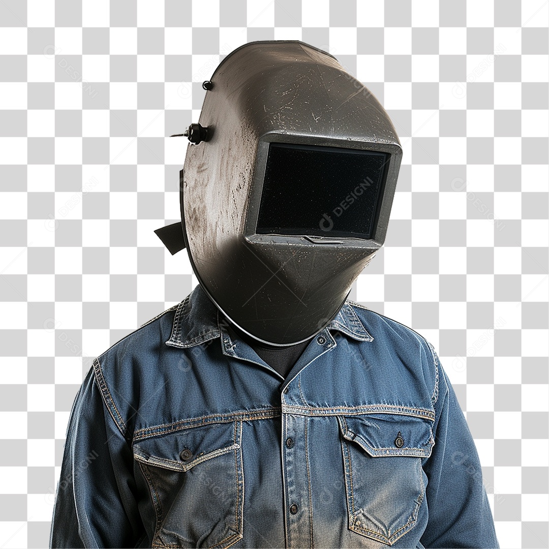 Homem com Epis Máscara de Solda PNG Transparente