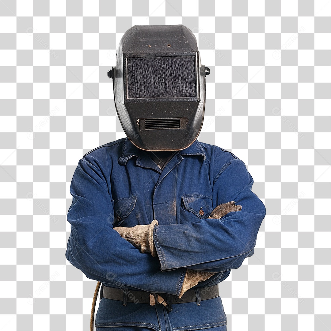 Homem com Epis Máscara de Solda PNG Transparente