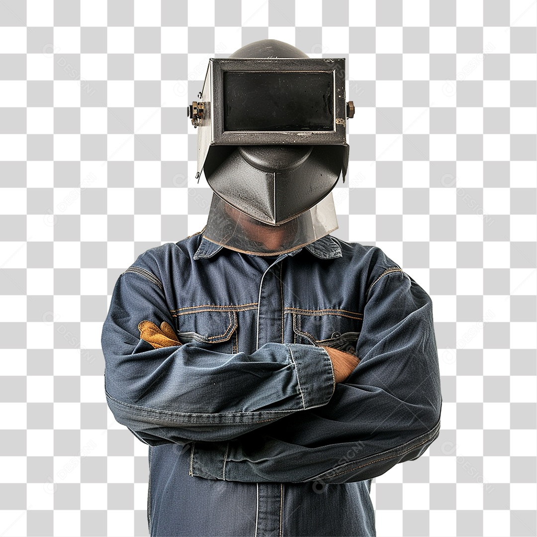 Homem com Epis Máscara de Solda PNG Transparente