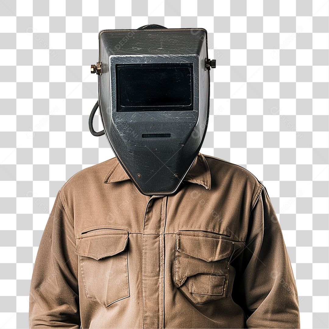 Homem com Epis Máscara de Solda PNG Transparente