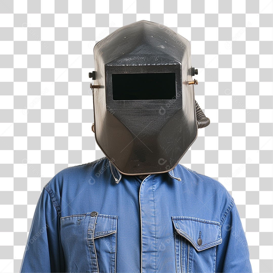 Homem com Epis Máscara de Solda PNG Transparente