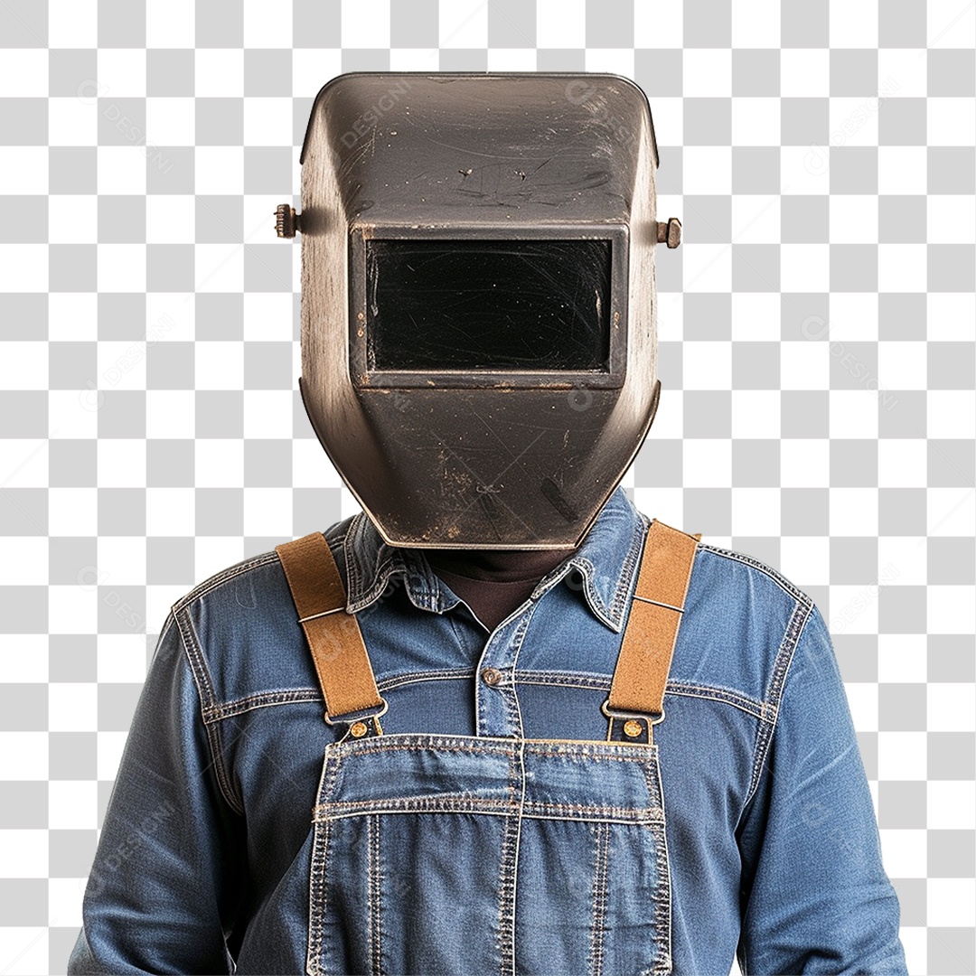 Homem com Epis Máscara de Solda PNG Transparente
