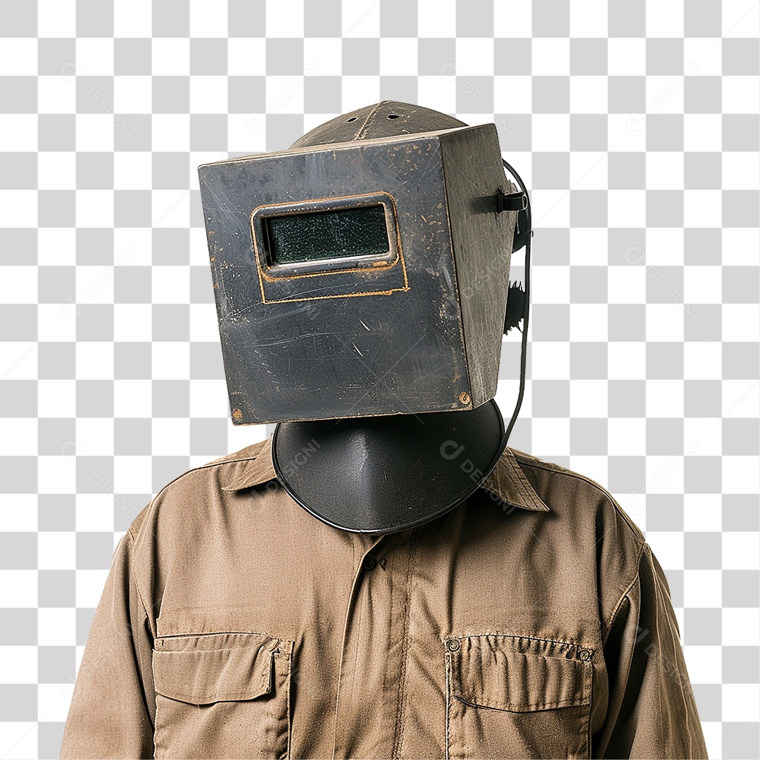 Homem com Epis Máscara de Solda PNG Transparente