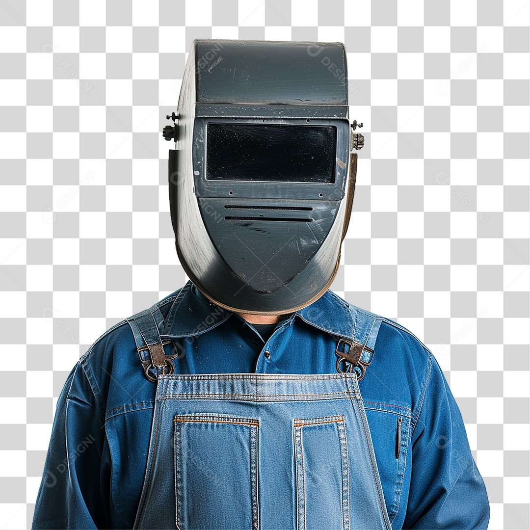 Homem com Epis Máscara de Solda PNG Transparente