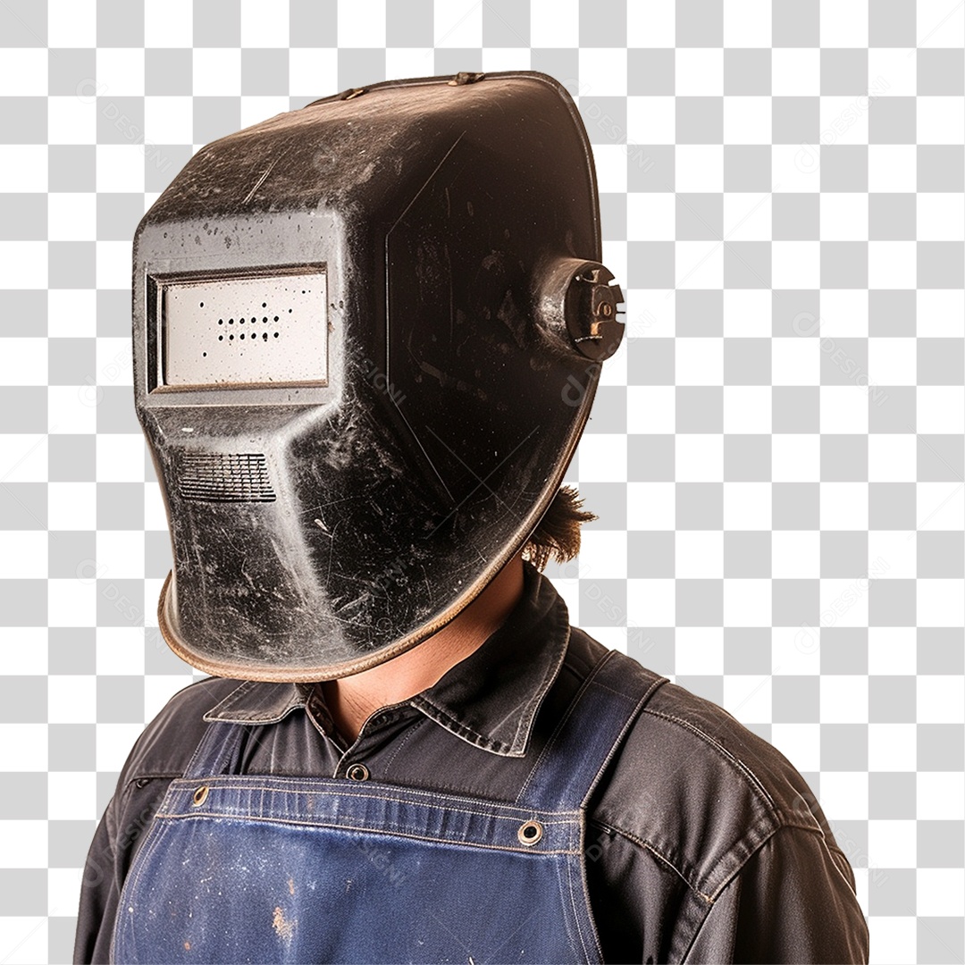 Homem com Epis Máscara de Solda PNG Transparente