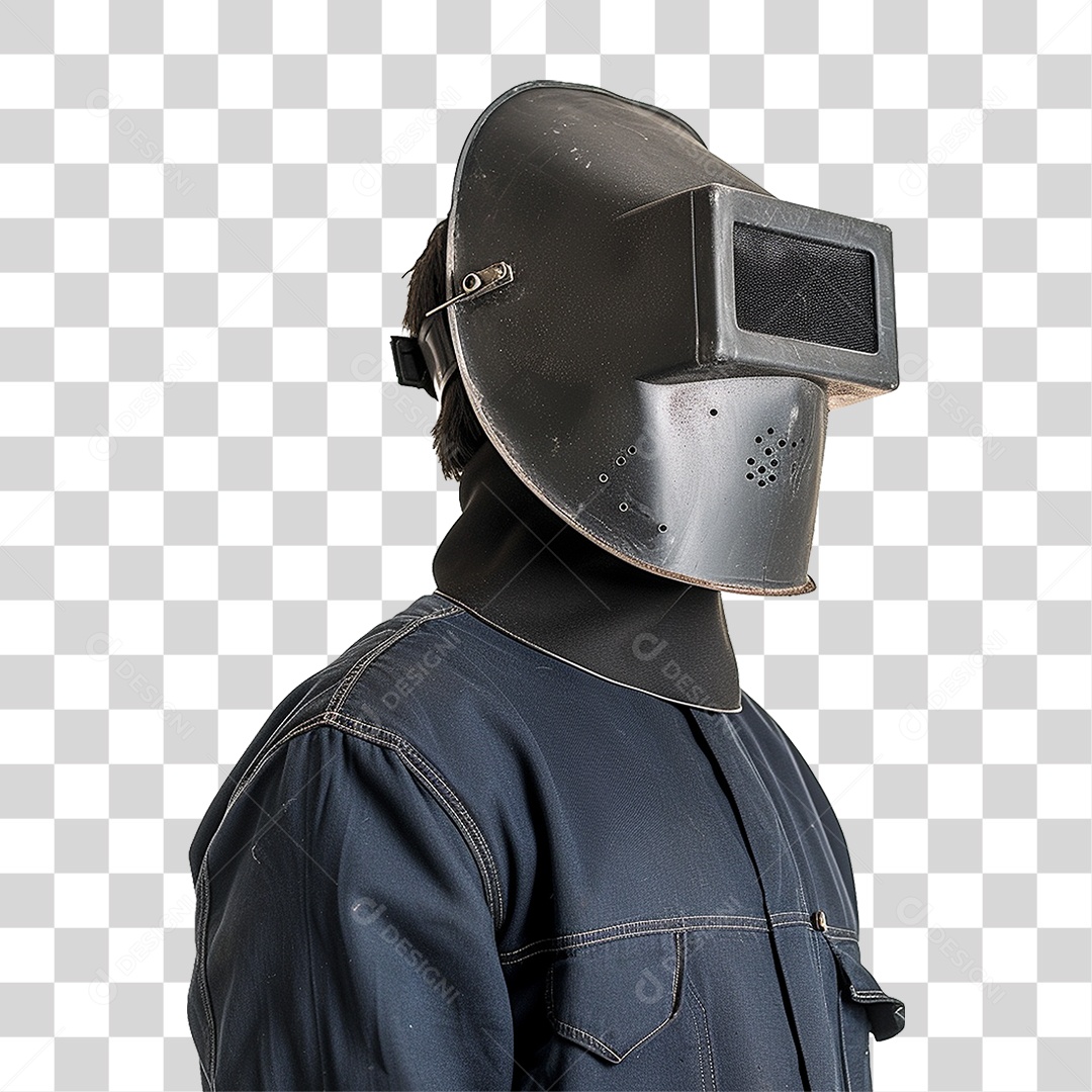 Homem com Epis Máscara de Solda PNG Transparente