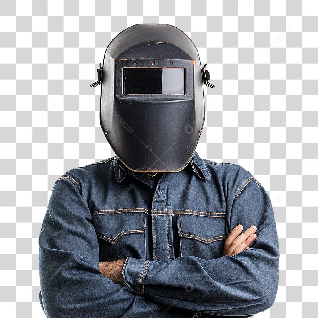Homem com Epis Máscara de Solda PNG Transparente