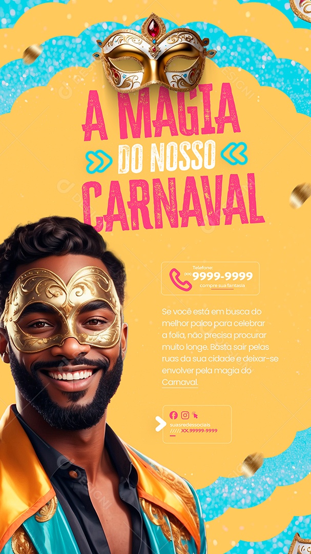 Story A Magia do nosso Carnaval Social Media PSD Editável