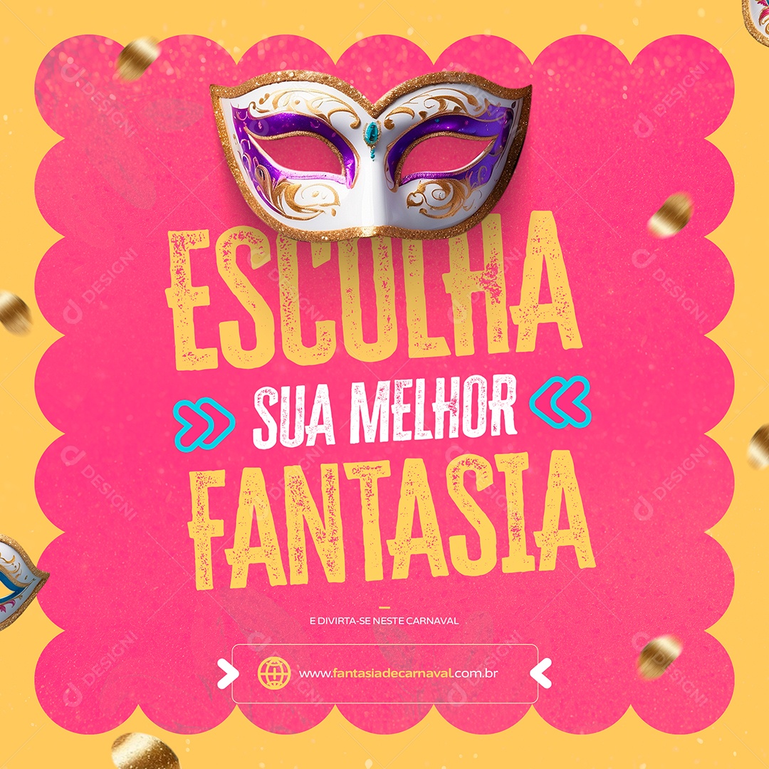 Escolha sua Melhor Fantasia e Divirta-se Social Media PSD Editável