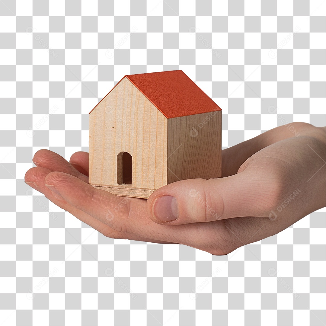 Mão Segurando Casa em Miniatura PNG Transparente