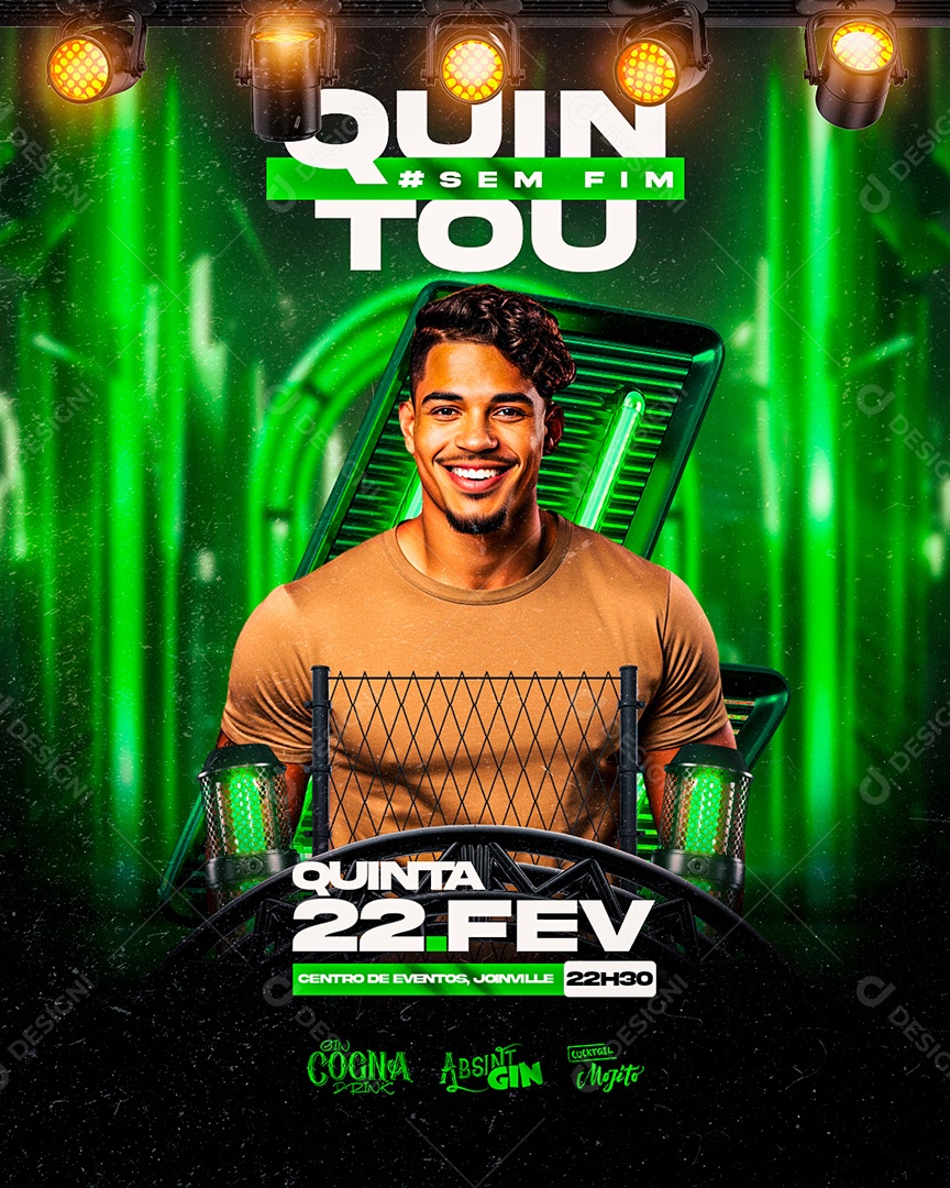 Flyer Quintou Sem Fim Show Fevereiro Social Media PSD Editável