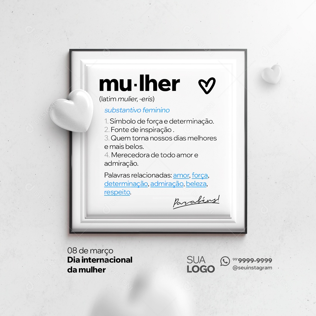 Dia Internacional das Mulheres 8 de Março Social Media PSD Editável