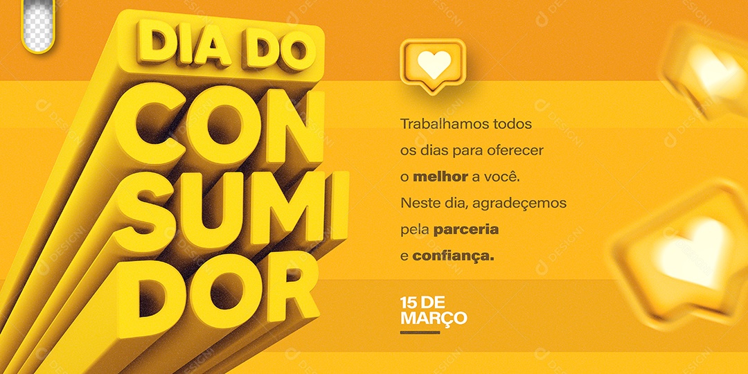 Banner Dia Do Consumidor 15 De Março Trabalhamos todos os dias Social Media PSD Editável