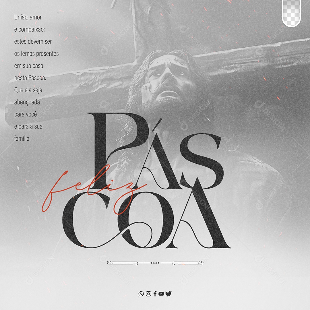 Feliz Páscoa 31 De Março Que ela seja abençoada para você Social Media PSD Editável