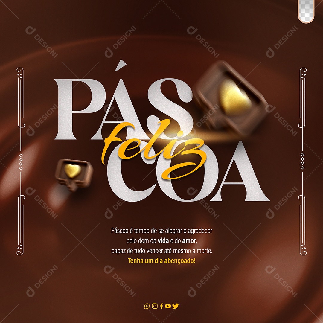 Feliz Páscoa 31 De Março é tempo de se alegrar Social Media PSD Editável