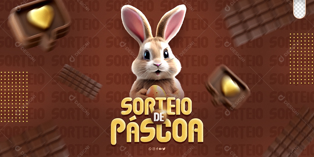 Banner Sorteio De Páscoa Social Media PSD Editável