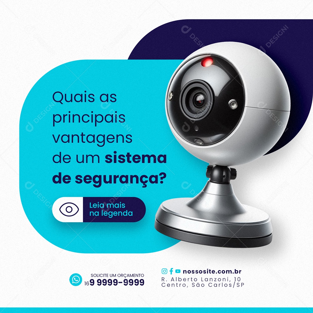 Câmera de Segurança Quais as principais vantagens Social Media PSD Editável
