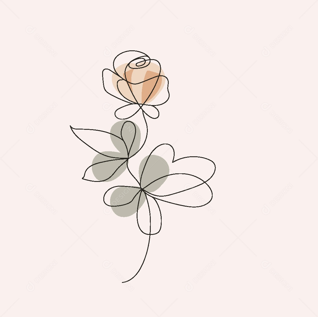 Desenho de Flores Feito a Mão Vetor EPS