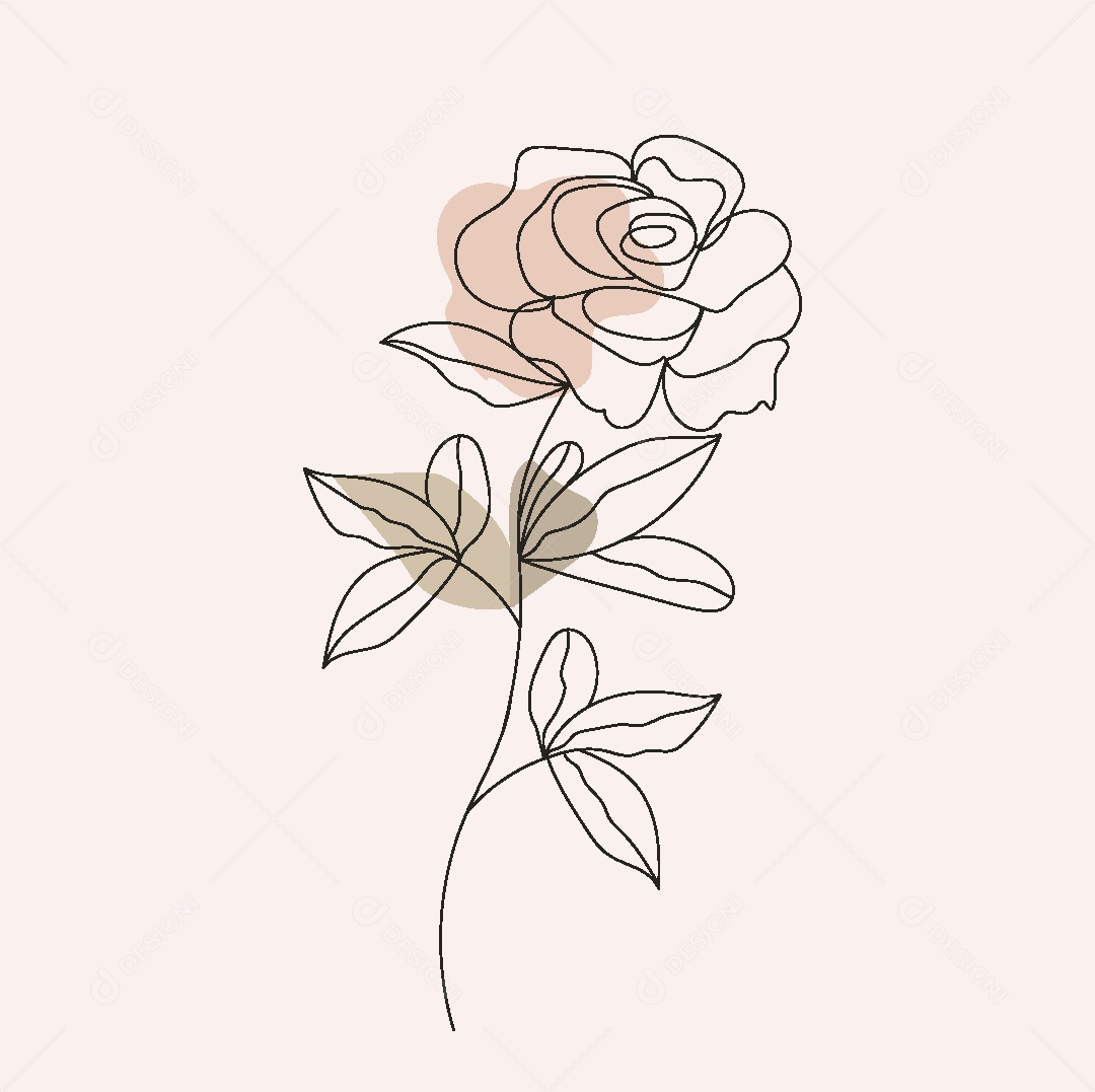 Desenho de Flores Feito a Mão Vetor EPS