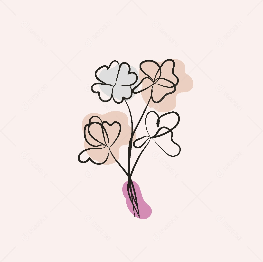 Desenho de Flores Feito a Mão Vetor EPS