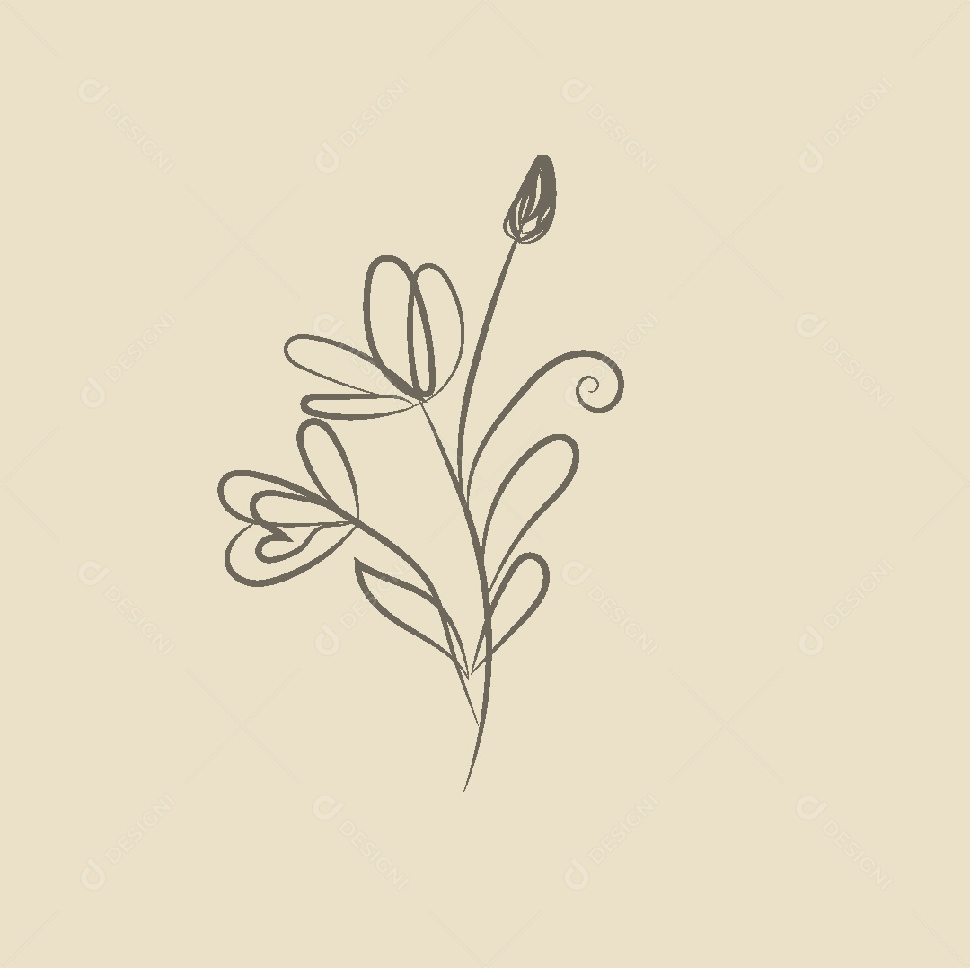 Desenho de Flores Feito a Mão Vetor EPS