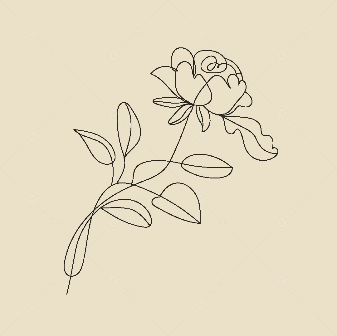 Desenho de Flores Feito a Mão Vetor EPS