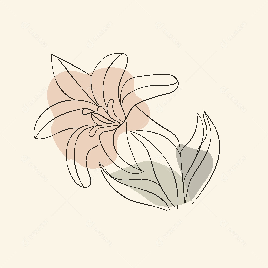 Desenho de Flores Feito a Mão Vetor EPS