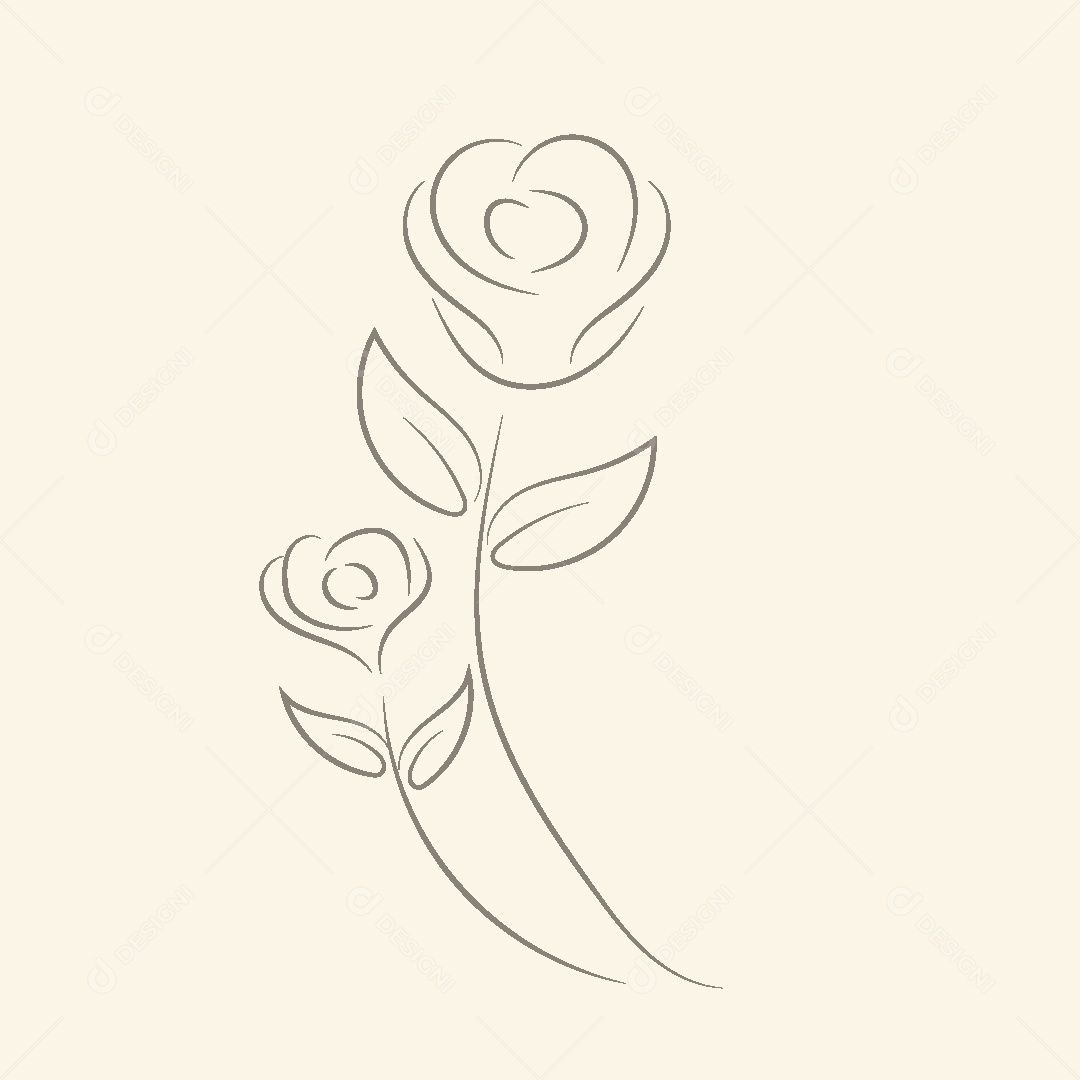 Desenho de Flores Feito a Mão Vetor EPS