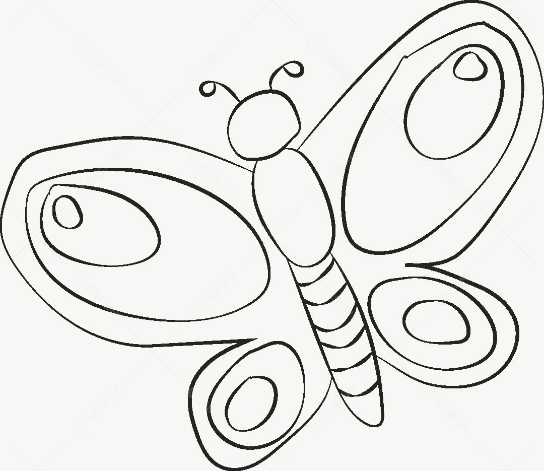 Desenho de Borboleta Feito a Mão Vetor EPS