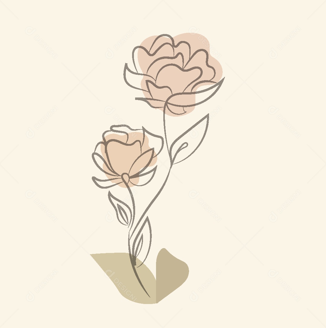 Desenho de Flor Feito a Mão Vetor EPS