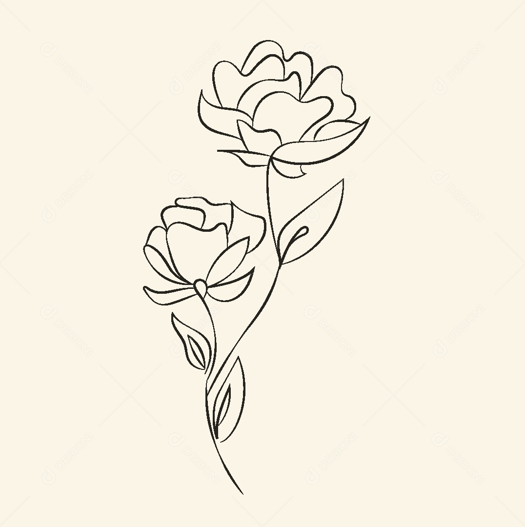 Desenho de Flor Feito a Mão Vetor EPS
