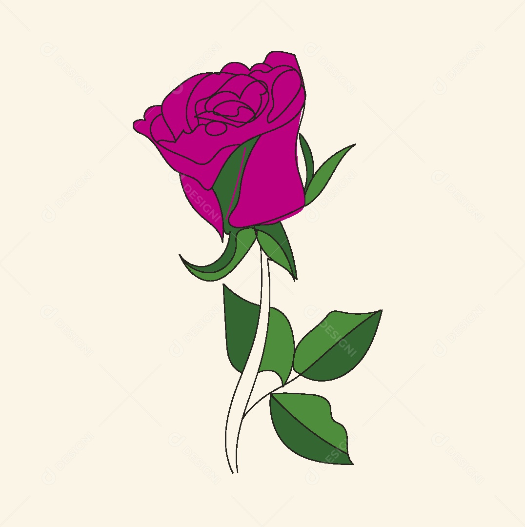 Desenho de Flor Feito a Mão Vetor EPS