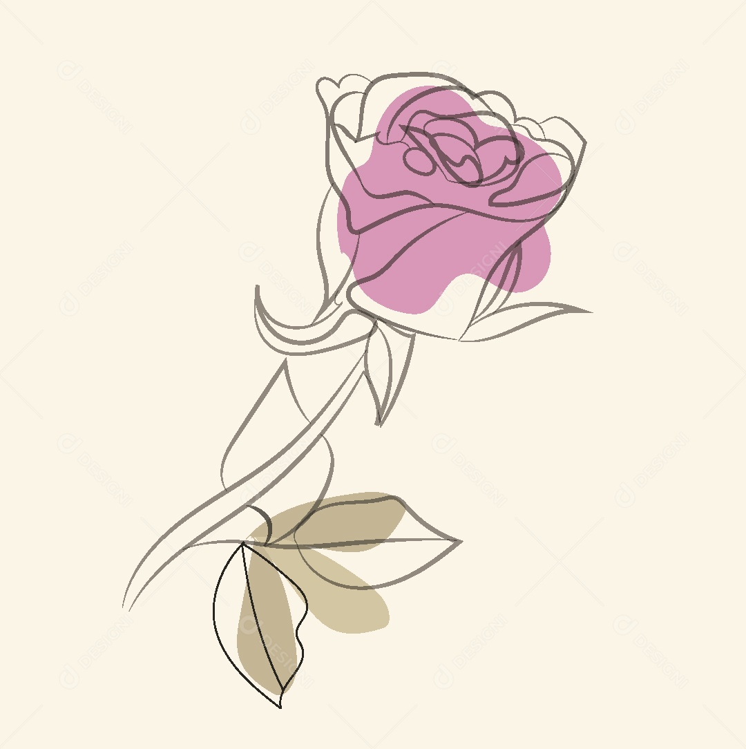 Desenho de Flor Feito a Mão Vetor EPS