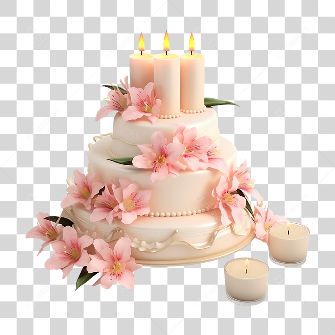 Bolo de Casamento PNG Transparente