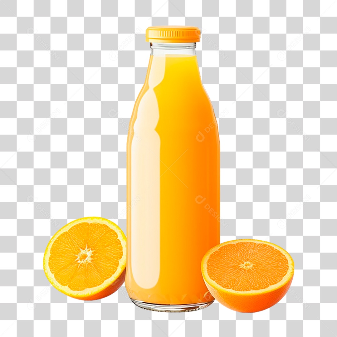 Garrafa com Suco de Laranja PNG Transparente
