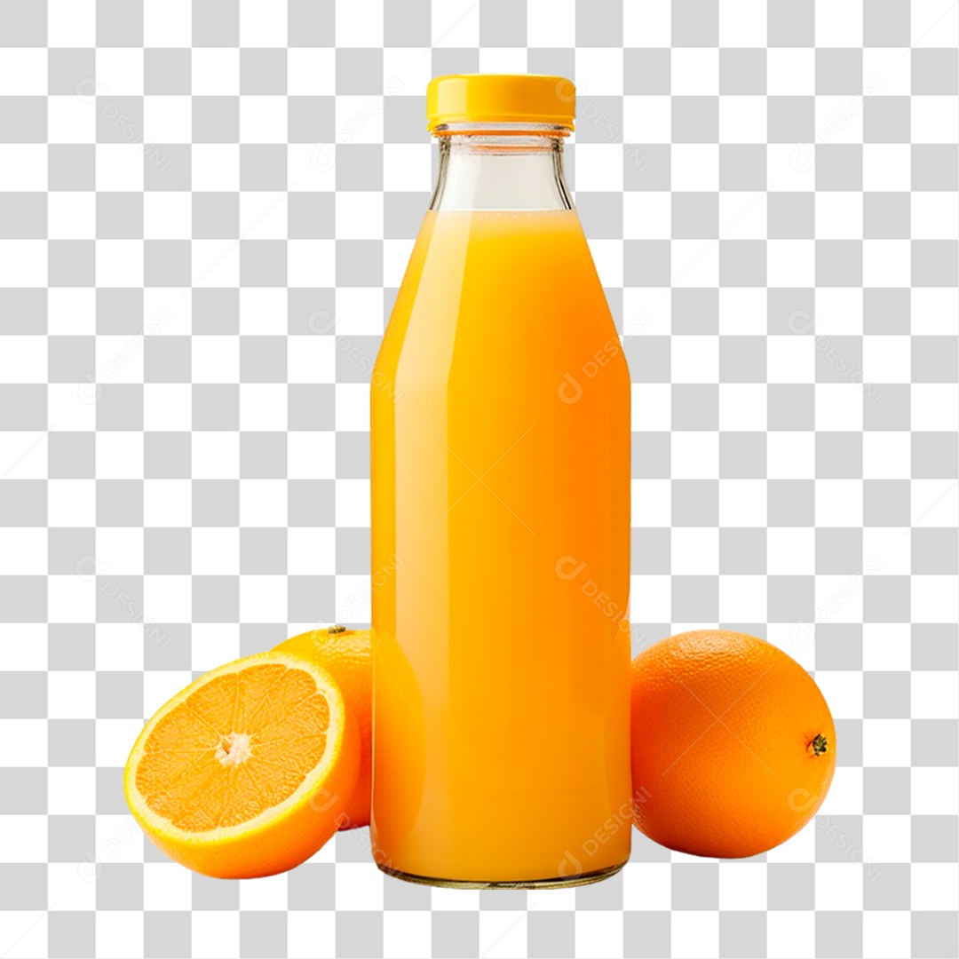 Garrafa com Suco de Laranja PNG Transparente