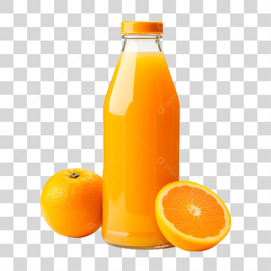 Garrafa com Suco de Laranja PNG Transparente