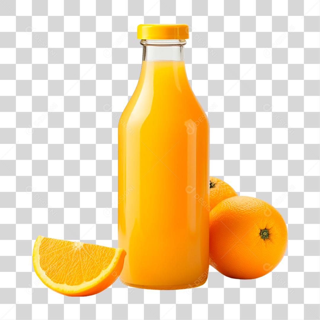 Garrafa com Suco de Laranja PNG Transparente